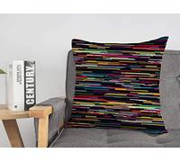 Taie d'oreiller Housse de Coussin Motif Glitch Géométrie Ligne Assortiment de Formes géométriques abstraites pour dans Les années 1990 90 S Accident Cosy Linen Square Housses de Coussin décoratives