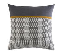 Taie d'oreiller imprimée en Bambou, Made in France, Jules, 63 x 63 cm, Origin, Gris Carbone