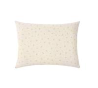 Taie d'oreiller imprimée en Gaze de Coton, SEMIS Fleuri, 50 x 75 cm, ESSIX, Beige Clair