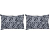 Taie d'oreiller imprimée en Lyocell, Margot, 50 x 70 cm, Origin, Bleu et Beige (Lot de 2)