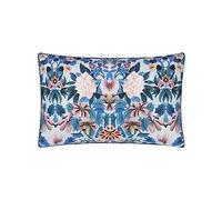 Taie d'oreiller imprimée en percale de coton, Ikebana Damask, bleu Bleu 50 x 75 cm