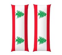 Taie d'oreiller intégrale avec imprimé drapeau du Liban 50,8 x 152,4 cm en peluche courte et moelleuse pour l'automne et l'hiver