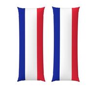 Taie d'oreiller intégrale avec imprimé drapeau français, 50,8 x 152,4 cm, en peluche courte et moelleuse pour l'automne et l'hiver