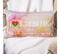 Taie d'oreiller J'aime Le Drapeau du Burkina Faso, Les Drapeaux du Pays, La Fête Nationale Commémorative Housse Oreiller Confortable Protege Oreiller Résistant Housse De Coussin pour 40X60CM