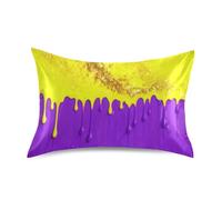 Taie d'oreiller jaune vif et violet euro sham pour petit-fils, taies d'oreiller en coton égyptien, taies d'oreiller blanches, 50,8 x 101,6 cm