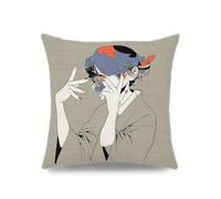 Taie d'oreiller kimono en lin pour fille - Design d'art moderne, doux et confortable, décoration parfaite de la maison, cadeau unique créativité