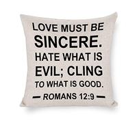 Taie d'oreiller l'amour Doit Être Sincère. Haïssez Le Mal ; Attachez-Vous Au Bien. Noël Protege Oreiller Résistant Housse Oreiller Respirant Housse De Coussin pour Chambre Bureau Balcon 45X45CM