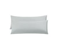 - Taie d'oreiller Longue brodée 2 pièces Gris Clair 51x122cm