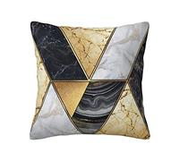 Taie d'oreiller Marble Geometric Triangle Design White Gold Black Abstract Paintings Taie Coussin Decoratif Housses De Coussin pour Canapé Salon Patio 45X45 CM