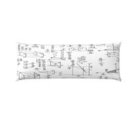Taie d'oreiller Mathématiques Géométrie Formules Sciences, Decorative Housse De Coussin Canapé Taie Oreiller pour Maison Salon Chambre, 51 x 137 cm
