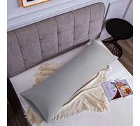 Taie d'oreiller Microfibre Gris Clair 50 x 150 cm, Housse de Coussin avec la Fermeture à Enveloppe