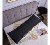 Taie d'oreiller Microfibre Noir 50 x 135 cm, Housse de Coussin avec la Fermeture à Enveloppe