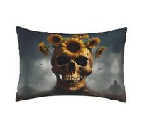 Taie d'oreiller motif tournesol Halloween tête de mort pour salon, printemps, ferme, décoration de maison