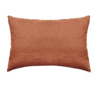 Taie d'oreiller PALACE pur coton lavé 50x70 cm uni marron terre cuite