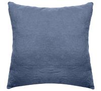 Taie d'oreiller PALACE pur coton lavé 65x65 cm uni bleu indigo