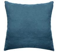 Taie d'oreiller PALACE pur coton lavé 65x65 cm uni bleu marine
