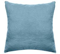 Taie d'oreiller PALACE pur coton lavé 65x65 cm uni bleu topaze