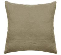 Taie d'oreiller PALACE pur coton lavé 65x65 cm uni marron camel