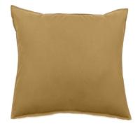 Taie d'oreiller PALACE pur coton lavé 65x65 cm uni marron houblon