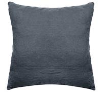 Taie d'oreiller PALACE pur coton lavé 65x65 cm uni noir granit