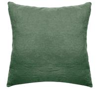 Taie d'oreiller PALACE pur coton lavé 65x65 cm uni vert cèdre