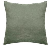 Taie d'oreiller PALACE pur coton lavé 65x65 cm uni vert mousse