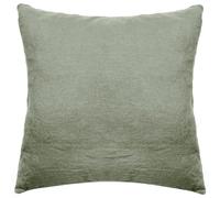 Taie d'oreiller PALACE pur coton lavé 65x65 cm uni vert sauge
