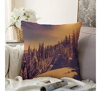 Taie d'oreiller Paysage Fantastique des Dolomites en Hiver Au Coucher du Soleil, Parcs Naturels Colorés De Suisse Résistant Housse Oreiller Respirant Housse De Coussin pour 45X45CM