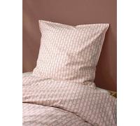 Taie d'oreiller percale de coton avril rayure bleu/rose 65X65