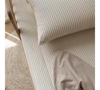 Taie D'oreiller Percale De Coton Bio Rayé Rayé Lin 35X40