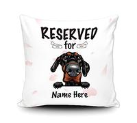 Taie d'oreiller Personalized Reserved for The Dog Doberman Pinscher Puppy Pet White Protege Oreiller Décoratives Housse Oreiller Résistant Housse De Coussin pour Salon Jardin Bureau 45X45CM
