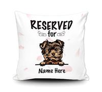 Taie d'oreiller Personalized Reserved for The Dog Yorkie Puppy Pet White Protege Oreiller Confortable Housse Oreiller Décoratives Housse De Coussin pour Salon Chambre Jardin 45X45CM