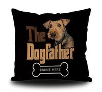 Taie d'oreiller Personalized The Dogfather Funny Dog Bone Animal Pet Housse Oreiller Respirant Housse De Coussin Résistant Protege Oreiller pour Chambre Salon Jardin 45X45CM