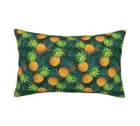 Taie d'oreiller Pineapples with Palm Leaves Print Pillow Covers Doux Et Confortable Taies D'Oreillers Resistant Housse Oreillers pour Chambre Linge De Lit Salon S