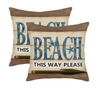 Taie d'oreiller Plage Côtière D'Été par Ici s'il Vous Plaît Pillow Covers Infroissable Set of 2 Housse De Coussin pour Salon Maison Chambre 45X45 Cm