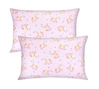 Taie d'oreiller pour bébés, enfants, 100 % coton, 40 x 60 cm, motifs éléphants et étoiles, lot de 2