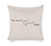 Taie d'oreiller Priez Et Laissez Dieu S'Occuper des Coutumes Housse De Coussin Résistant Housse Oreiller Respirant Protege Oreiller pour Chambre Balcon Canapé 45X45CM