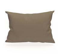 Taie D'oreiller Rectangle Us 50x75 Cm En Coton Uni 57 Fils Soleil D'ocre Taupe
