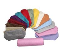 Taie d'oreiller respirante en lin avec fermeture éclair dissimulée, taie d'oreiller cylindrique pour coussin de cou, dos, jambes lombaires (bleu lac, 15 x 40 cm)