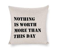Taie d'oreiller Rien Ne Vaut Plus Que Ce Jour. Housse De Coussin Résistant Protege Oreiller Confortable Housse Oreiller pour Canapé Balcon Bureau 45X45CM