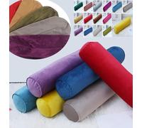 Taie d'oreiller ronde en velours pour le cou, super douce et confortable, taie d'oreiller ronde rafraîchissante (vert foncé, 20 x 100 cm)