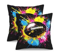 Taie d'oreiller Rugby Coloré Taies d'oreiller Infroissable Pillow Covers Hypoallergéniquea Housse De Coussin pour Canapé Maison Linge De Lit 2 Piece 45x45 CM
