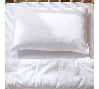 Taie D'oreiller Satin De Coton Bio Lavé Blanc Craie 40X60