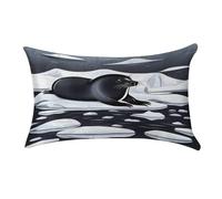Taie d'oreiller Seals on Ice Taies D'Oreillers Respirant Housse De Coussin Doux Et Confortable Housse Oreillers pour Linge De Lit Salon Chambre M