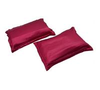 Taie d'oreiller - SODIAL - Lot de 2 - Satin - 48 x 74 cm - Vin rouge