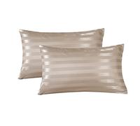 Taie d'oreiller Soie Coussin d'oreiller en Soie satiné Couleur Solide Stain Couvercle Haut de Gamme Case King Coffre-Fort Pas Fermeture à glissière Taie pour la Maison(Light Khaki,20x30in)