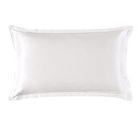 Taie d'oreiller Soie Silk Oxford Tickowcase 1pc 19mm Les Deux côtés Taie d'oreiller en Soie enveloppe d'enveloppe de Couverture arrière Couleurs imprimées Solide Multicolore Solide(White,Standard)