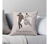 Taie d'oreiller Somewhere In Time Come Back To Me en polyester et lin avec fermeture éclair