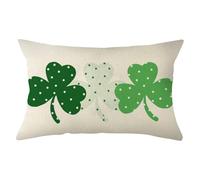 Taie d'oreiller St Patricks Day Shamrock Polka Dot Clovers Clovers Housse De Coussin Hypoallergéniquea Pillow Covers Resistant Housse Oreillers pour Linge De Lit Canapé Maison L