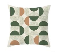 Taie d'oreiller style abstrait pour lit, canapé, chaise - 45 x 45 cm, housse en polyester vert avec fermeture éclair, design minimaliste pour maison moderne & GA (D)